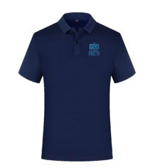 God Kind of Faith Polo Shirt Blue (Logo)